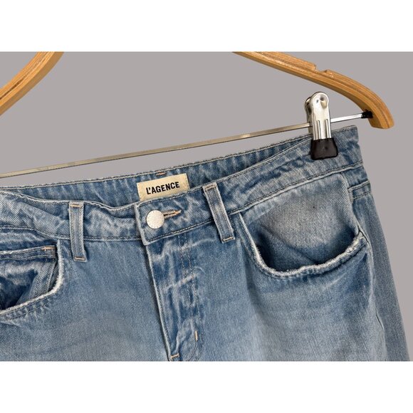 LAgence Womens Light Wash High-Rise Wide-Leg Denim Jeans Size 26 - Picture 3 of 8